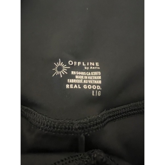 OFFLINE by Aerie Black Ruched V-Front Flowy High Waisted Athletic Shorts L - Picture 7 of 8